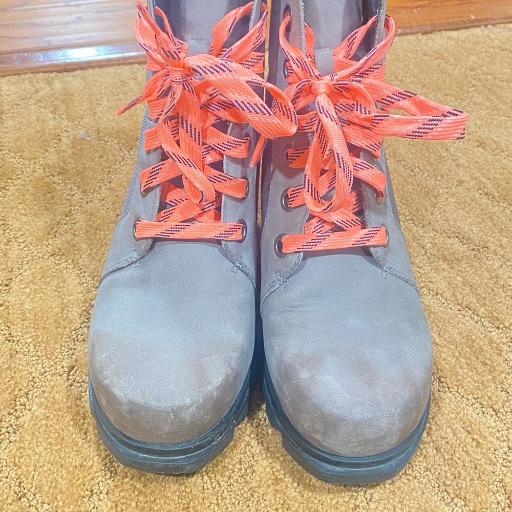 Sorel Black Boots with Orange Accents